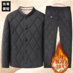 Thickened Cotton-padded Jacket Dad's fleece-lined Thermal Underwear Cotton-padded suit